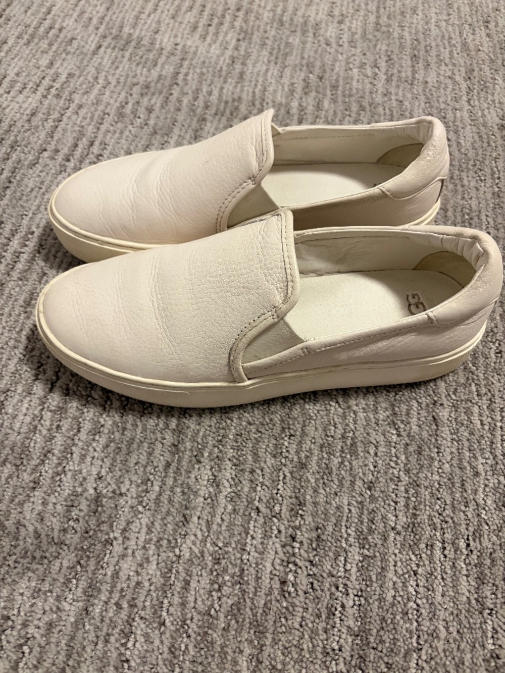 Women White Leather Slip On Ugg shoes